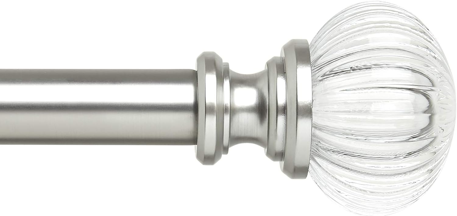 Umbra Adina Nickel Clear Acrylic Finials Extends from 72144 Inches