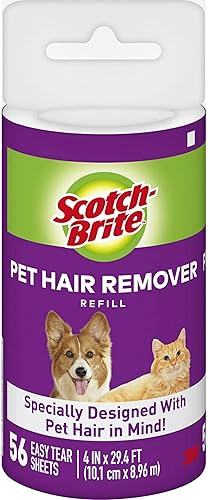 Miniatura 2 de Scotch-Brite Recambios de rodillo de pelusa para mascotas recoge piel en muebles y ropa 12 repuestos 56 hojas por repuesto 672 hojas en total