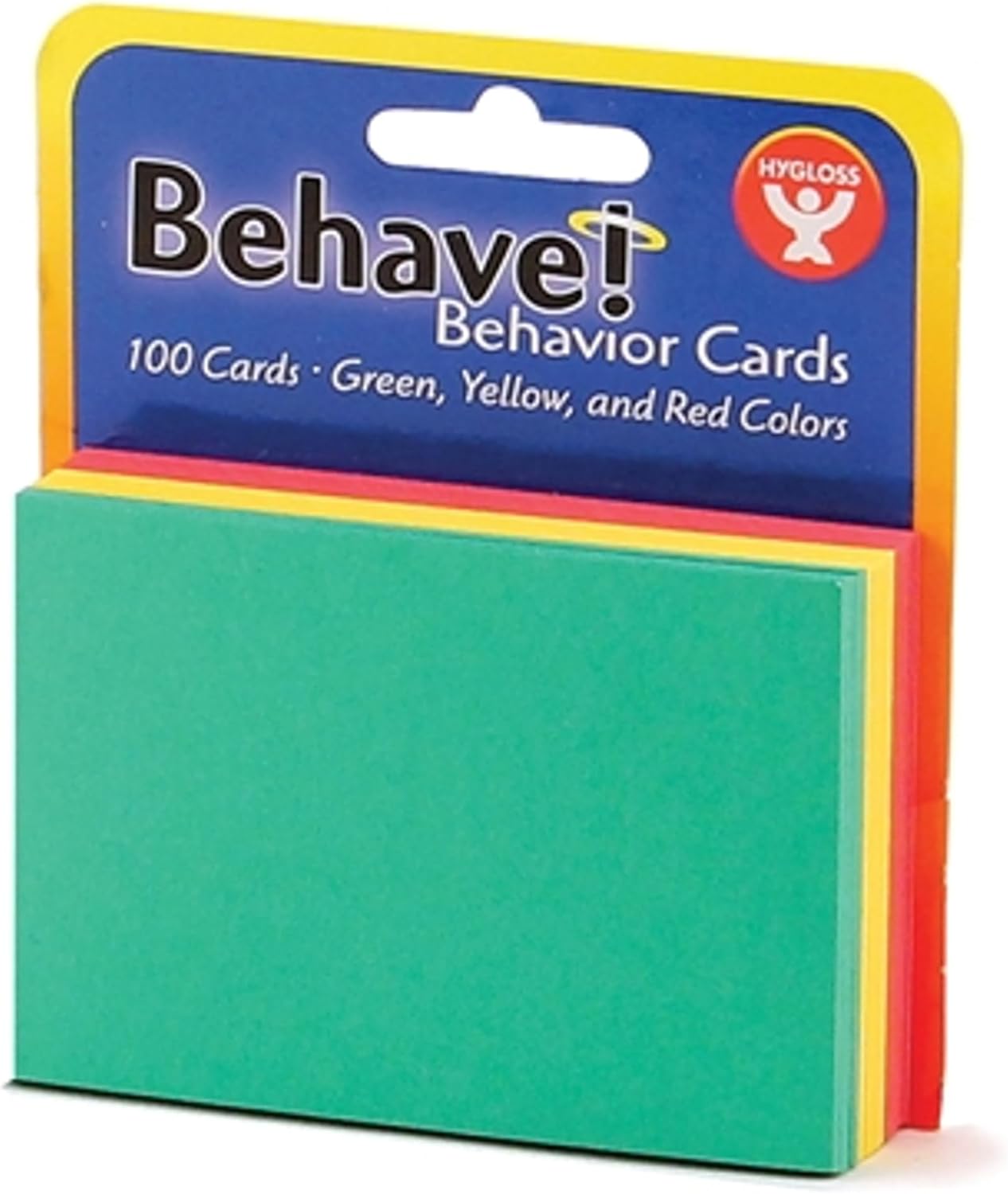 Hygloss Behavior Cards - Motivational for Students & Kids - Red, Yellow & Green Incentive Cards for Classroom - Early Childhood Education Material - Pocket Chart Cards - 3" x 3" - Pack of 100