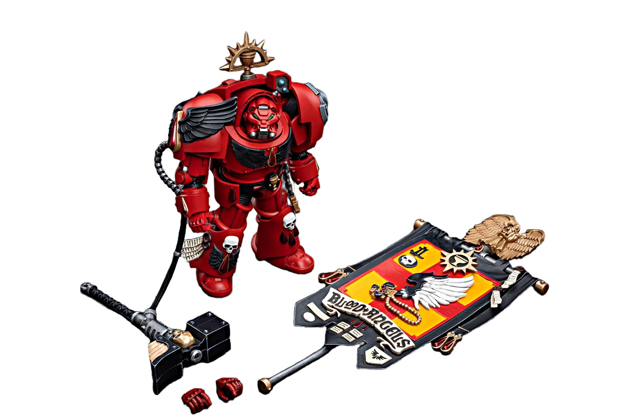 JOYTOY Warhammer 40K 1/18 Action Figure Blood Angels Antico Fratello Leonid Modello da Collezione