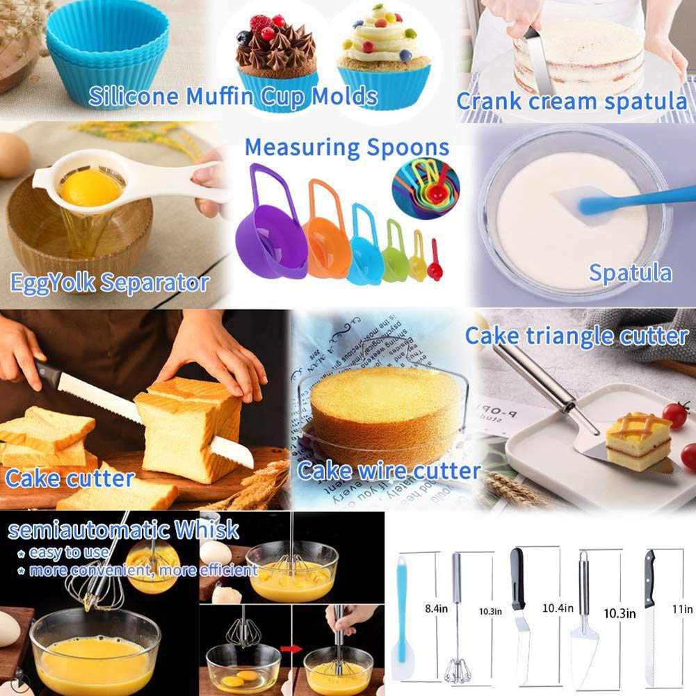 288-częściowy zestaw tort obrotowy zestaw ciasto dekorowanie usta nieprzywierająca forma do ciasta zestaw do pieczenia akcesoria do pieczenia obrotowy dekoracja tortu stół obrotowy z antypoślizgową podstawą