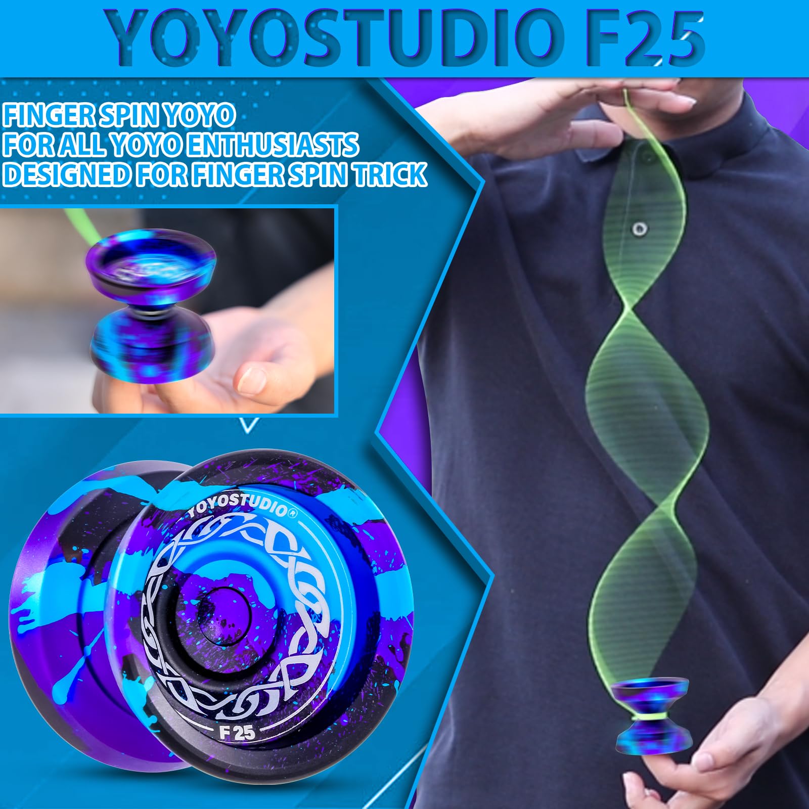 YOYOSTUDIO F25 Responsive Unresponsive Trick Yoyo Kit YOYOSTUDIO