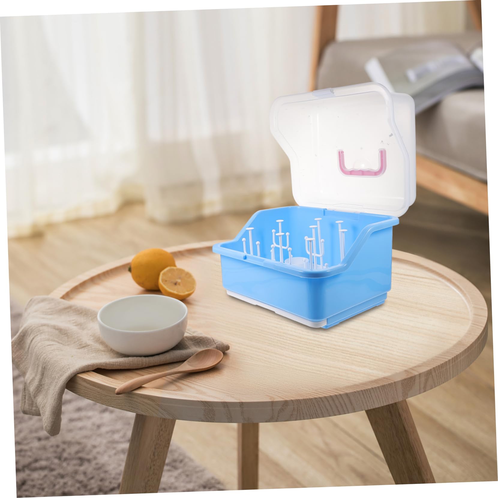 Przechowywanie i Suszenie Butelek Dziecięcych Pojemnik z Pokrywą z Materiału Duża Pojemność Praktyczny Stojak Akcesoria Dziecięce