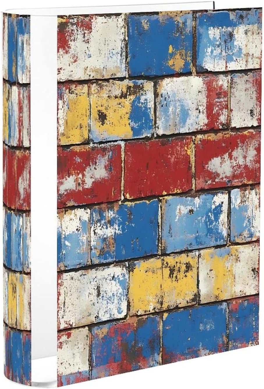 Colorful Painted Brick Wall Book Vase 7.5X5.9In