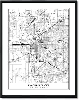 Susie Arts 11X14 Unframed Lincoln Nebraska Wall Art Map Metropolitan City Road View Abstract Street Print Poster Decor Home Office sdm128