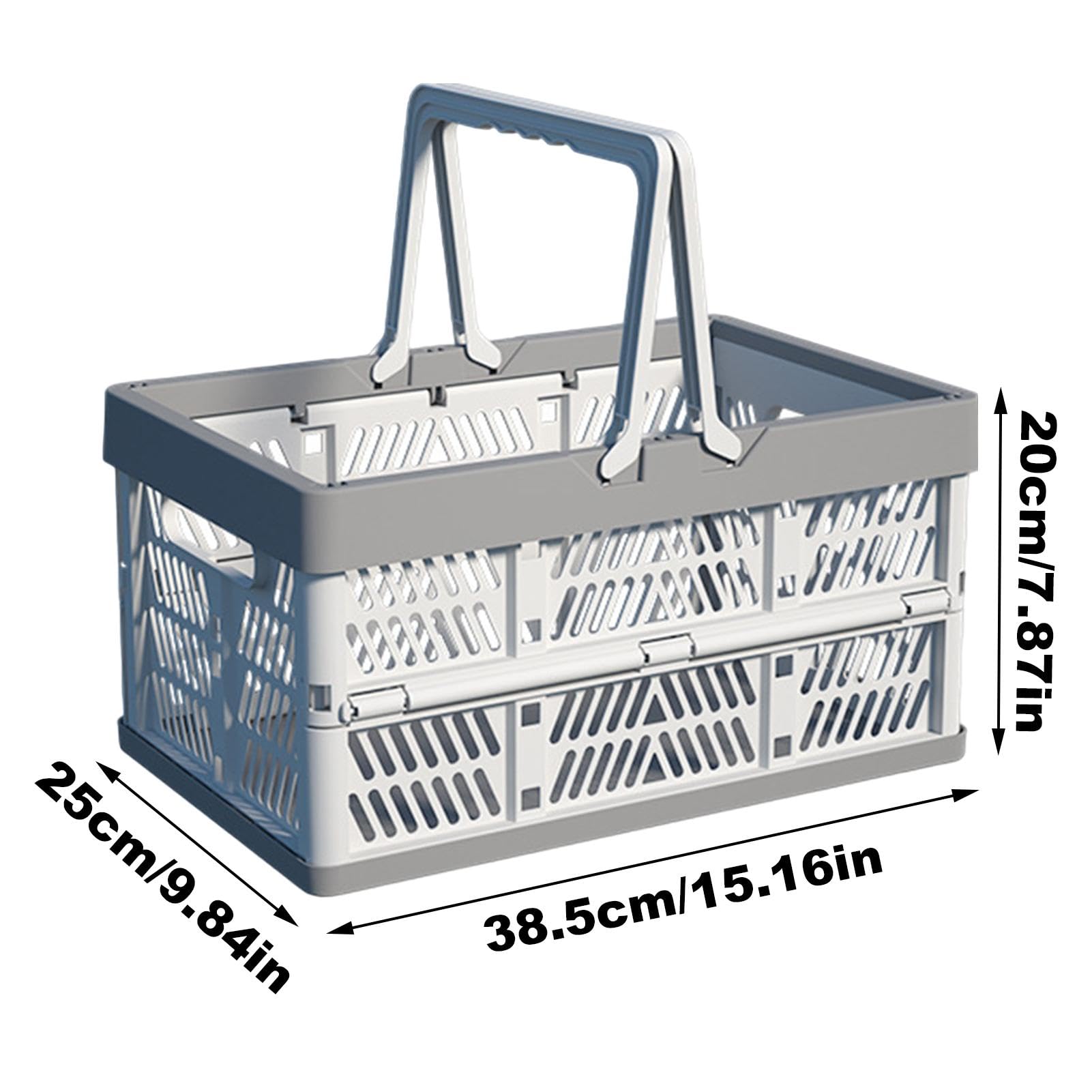 Cassetta Portaoggetti Pieghevole, Cassa Pieghevole 38,5x25x20 Cm Con Manici | Scatola Portaoggetti Pieghevole | Carrello Spesa Pieghevole | Contenitore Per Campeggio, Viaggi, Picnic, Casa E Cucina