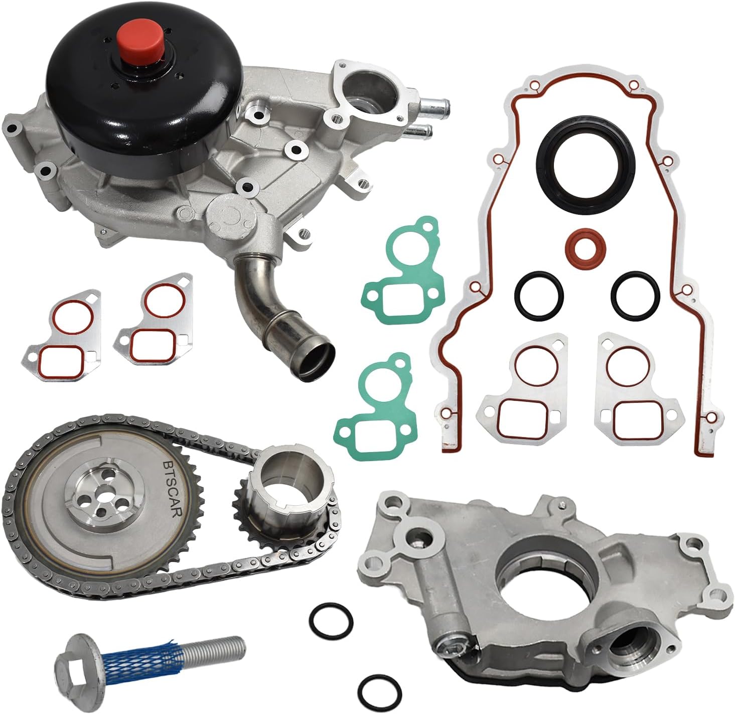 M295 Oil Pump with Water Pump, Timing Chain Fit for 1997-2006 Chevrolet Silverado 1500 Express Suburban GMC Sierra Yukon Cadillac 4.8 5.3 6.0L