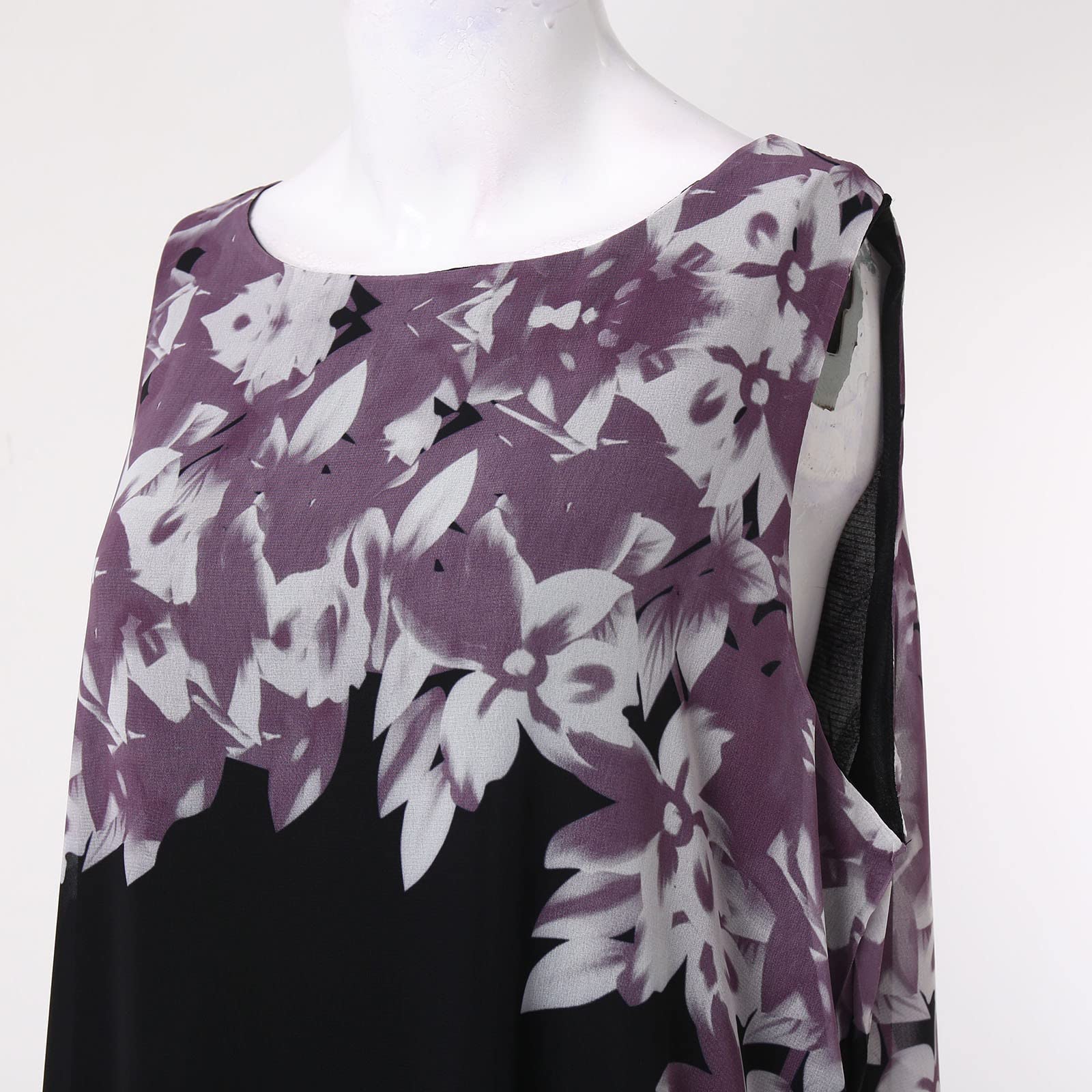 Robe décontractée en polyester pour femme - Deux pièces - En soie - Avec bretelles fines