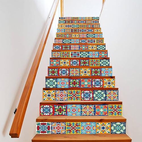 Miniatura 9 de Calcomanías 3D para escaleras, autoadhesivas, impermeables, autoadhesivas, papel tapiz de vinilo para escaleras, mural, decoración del hogar, 39.3