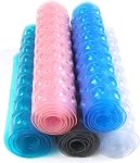 HealthSmart Mat de bain Extra Large Pas de douche glissoire & Tapis de bain avec ventouses et trous d'évacuation pour poignée antidérapante, lavable en machine, extra grand, 40 x 15.5, bleu
