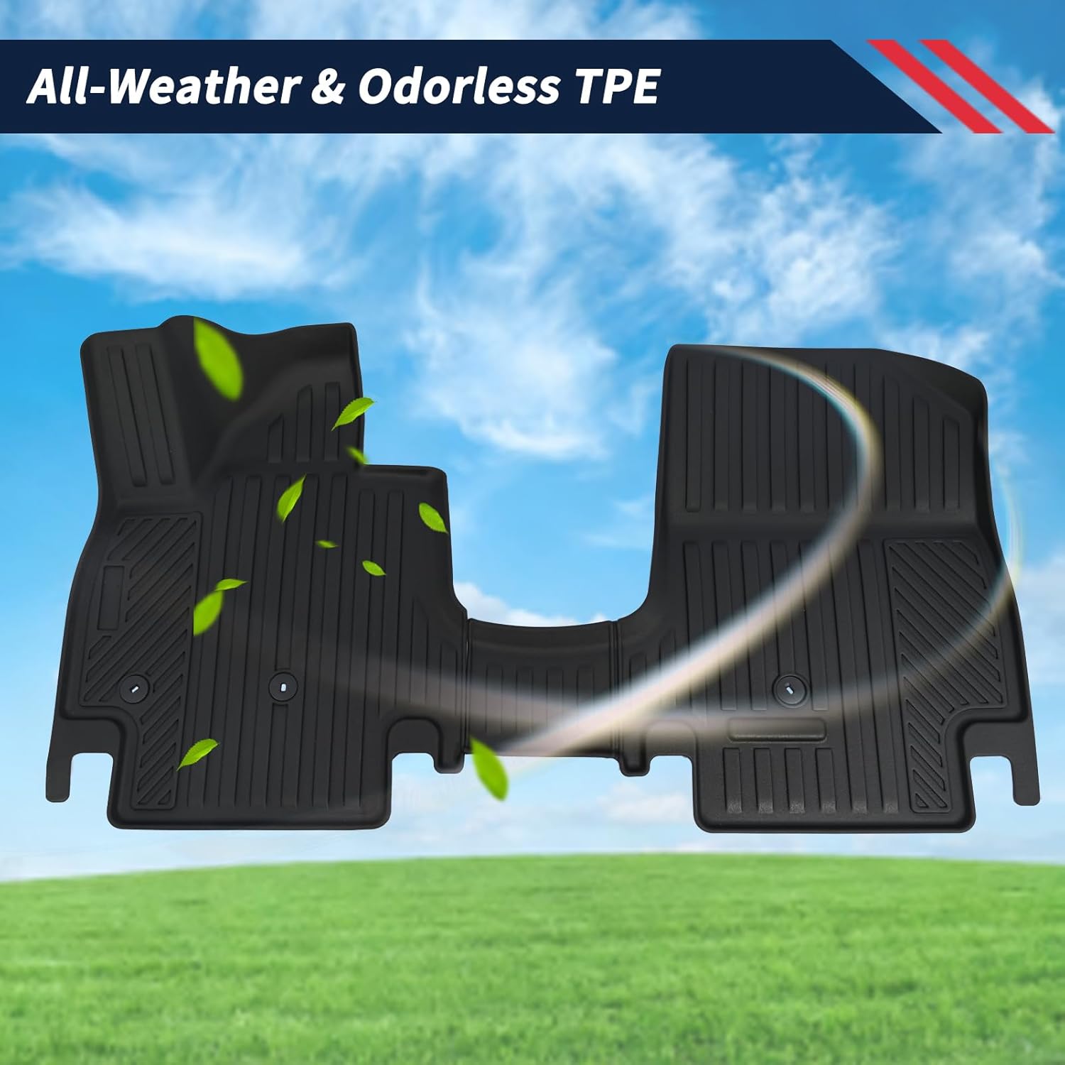 TPE Floor Mats Set for Hyundai Ioniq 9 6-Seats 2026, All-Weather Waterproof Cargo Liner with Seat Back Protector + Mini Broom & Dustpan Set, Odorless Anti-Slip Interior Accessories