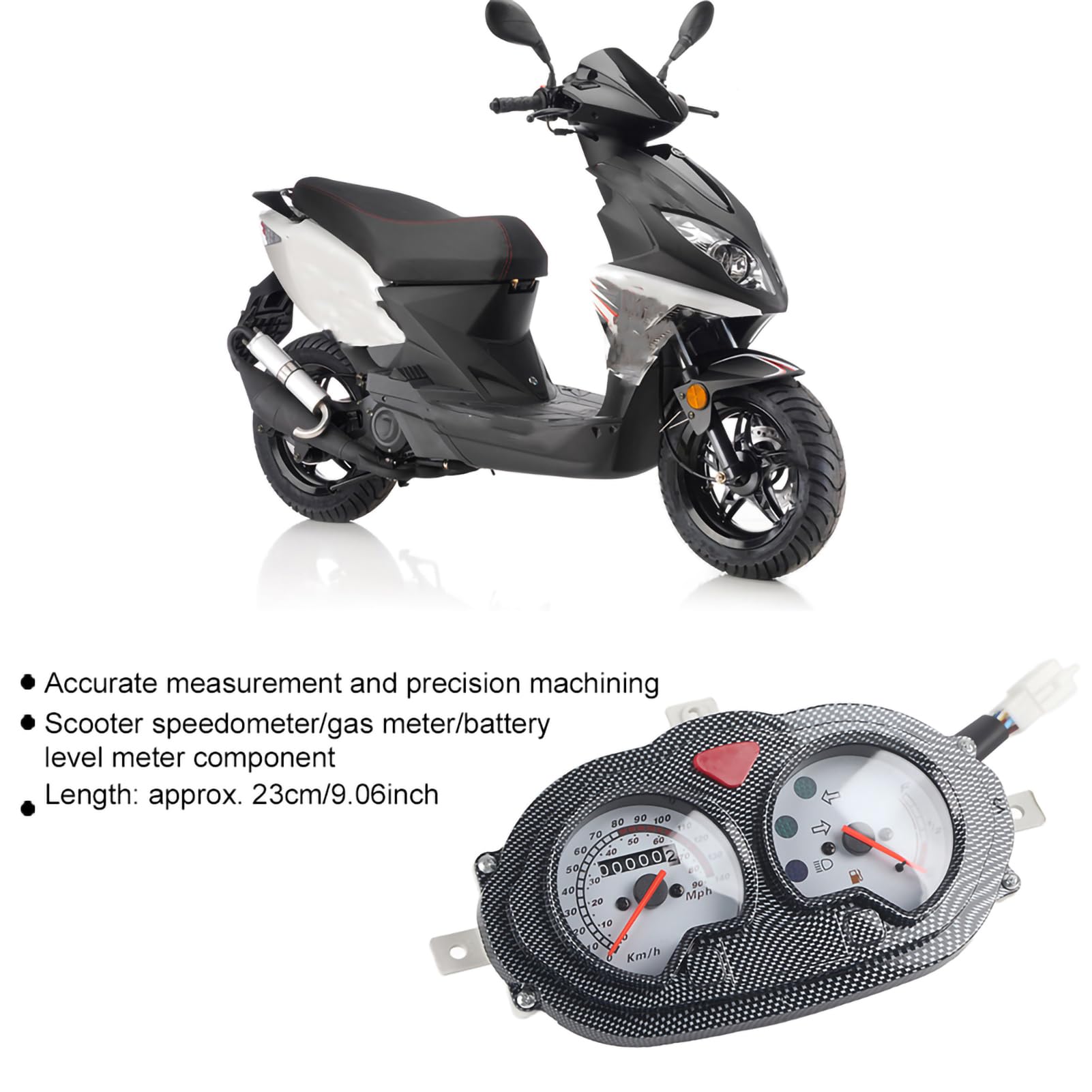 Tachimetro per Scooter Strumento per Cruscotto in Plastica Universale Stile retrò per Scooter per Motocicli