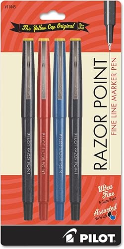 Bolígrafos Pilot de la gama Razor Point y de punta extrafina Colores Variados Paquete de 4