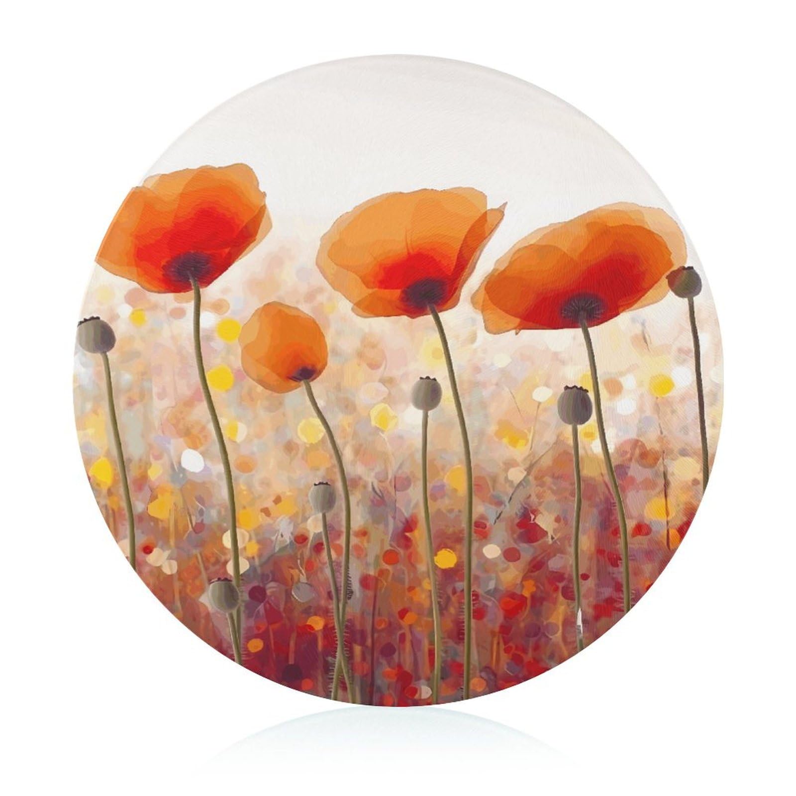 Planche à découper en verre coquelicots : le cadeau idéal pour le chef à la maison