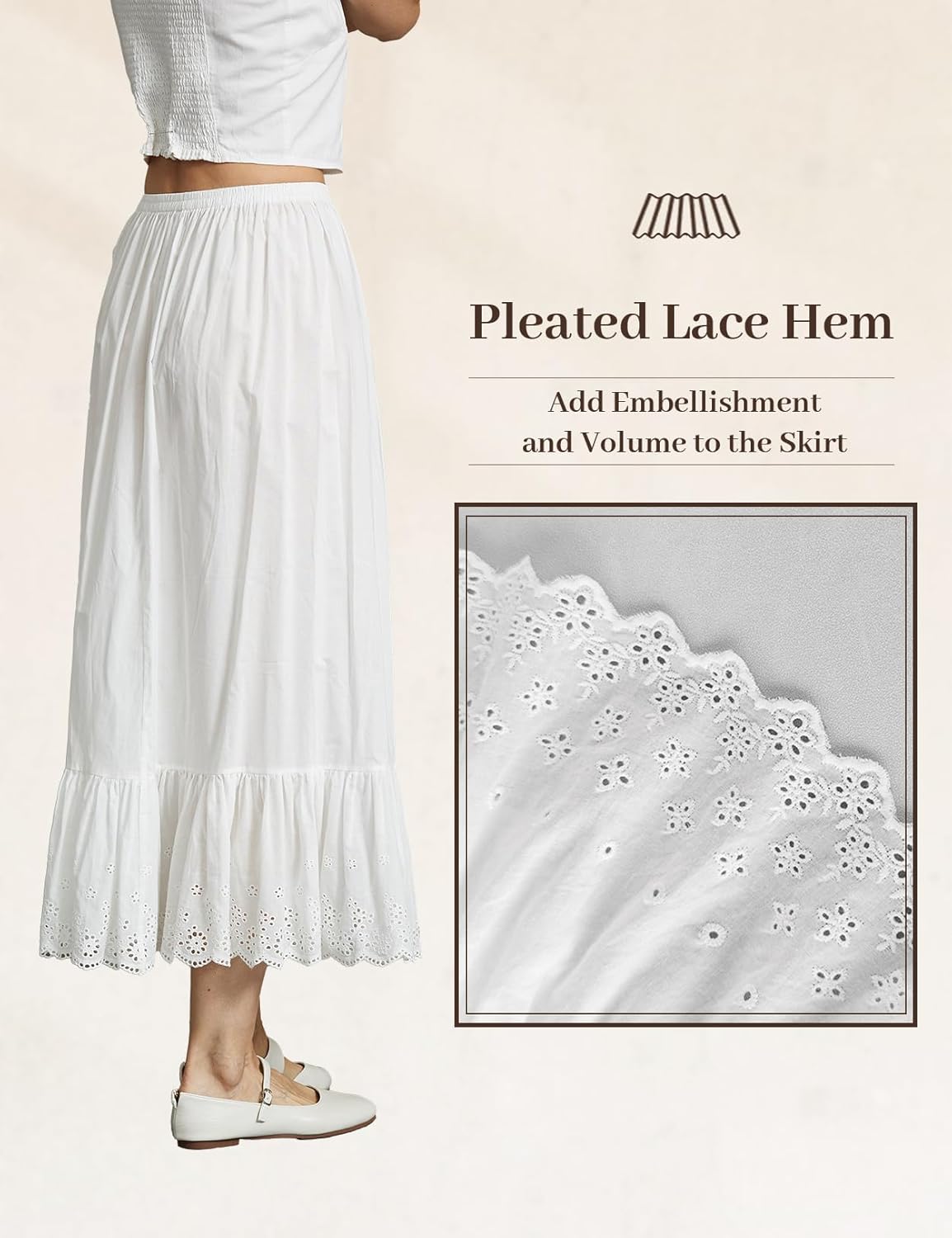 100% Cotton Half Slip Dress for Women Under Dresses Underskirt with Lace Hem Non Cling Antistatic - Image 4