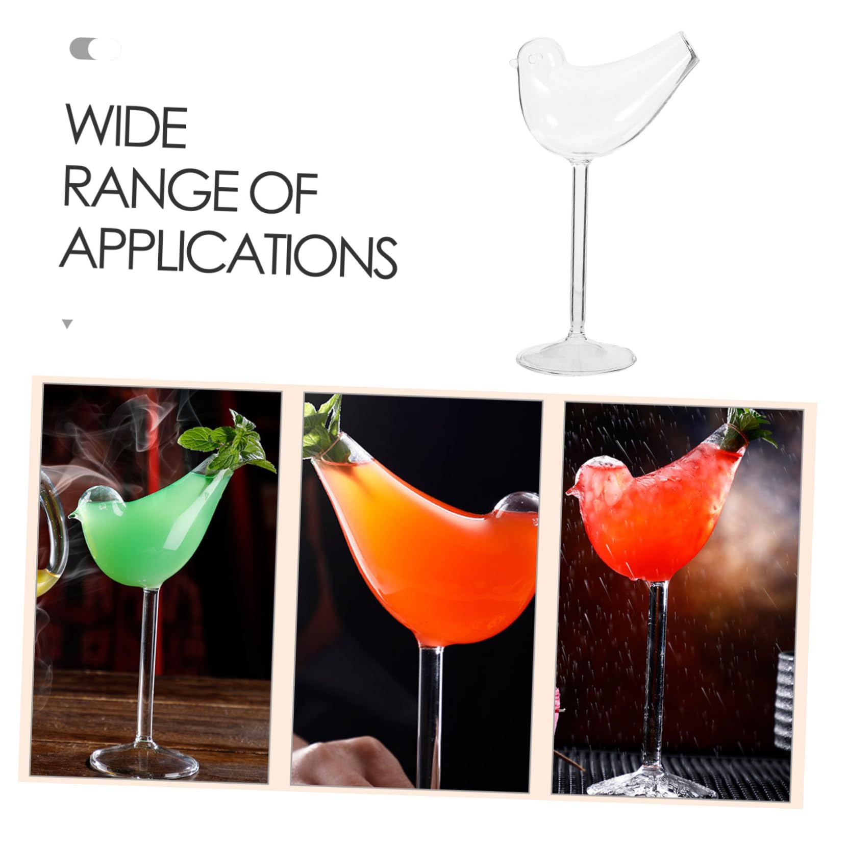 Happyyami 4 Piezas De Copa De Vino Birdie Vasos Elegantes para Beber Aperitivos Vasos para Beber Vasos De Cóctel Vasos Transparentes para Pájaros para Vasos De Bar Copas De