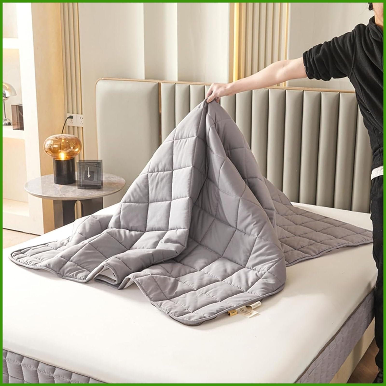Coprimaterasso trapuntato personalizzabile con cerniera, grigio chiaro, adatto per letti da 120 x 190/160 x 190/120 x 200, 140 x 190 x 25 cm, perfetto per letti matrimoniali e singoli, morbido