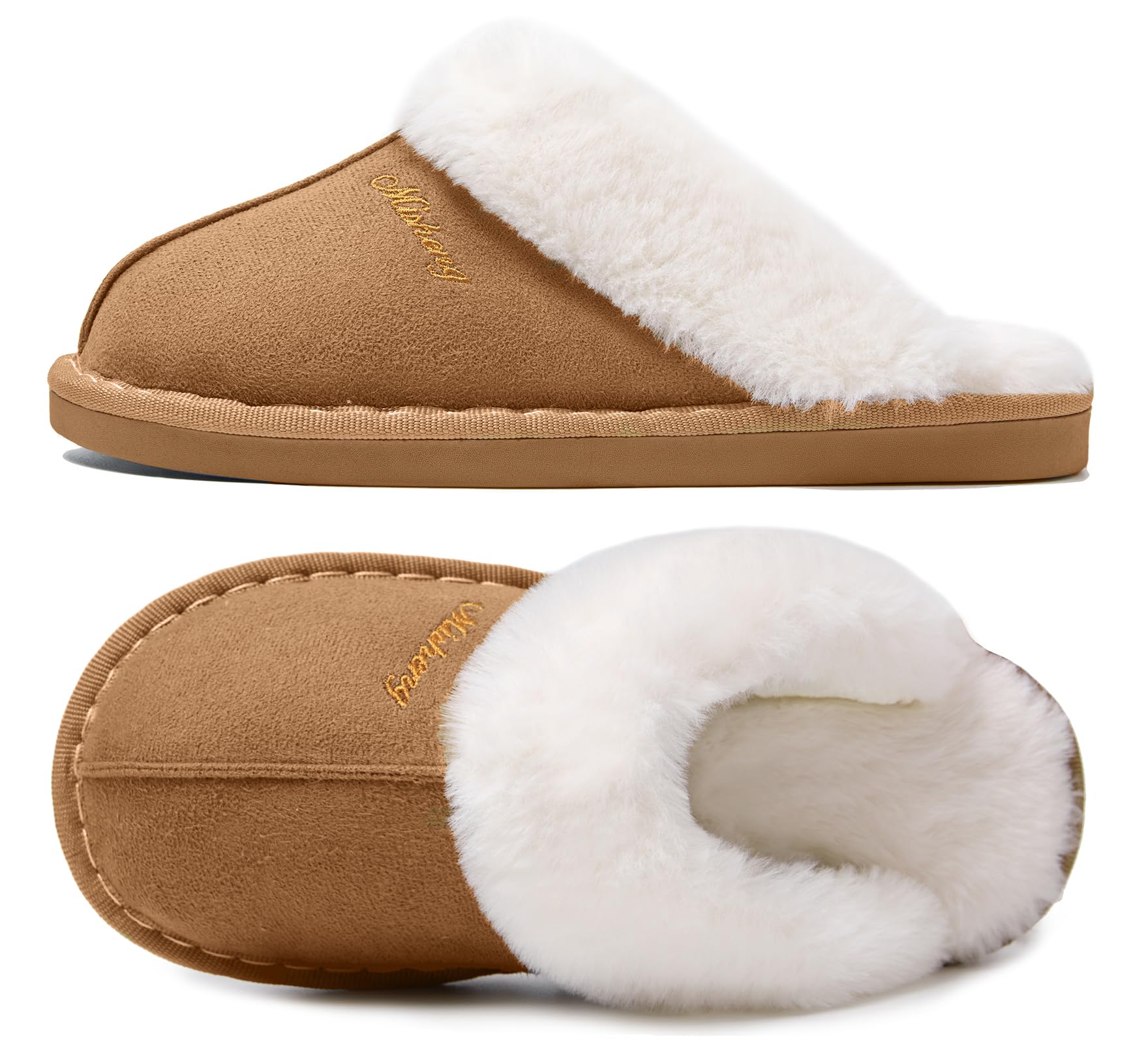 Chaussons Femme Homme Hiver Chaud Fourrés Antidérapants Confortable Doublure Maison Douce Pantoufles Intérieur/extérieur