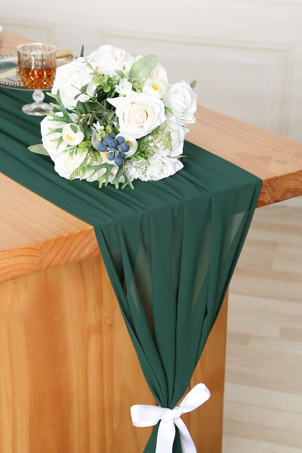 Exсluѕіvе Dіѕсоunt 90% Prісе SHERWAY 27 x 120 Inch Hunter Green Chiffon Wedding Table Runner Overlay, Semi Sheer Table Runner for Wedding Party Decoration, Bridal Shower Baby Shower Birthday Cake Table Decorations