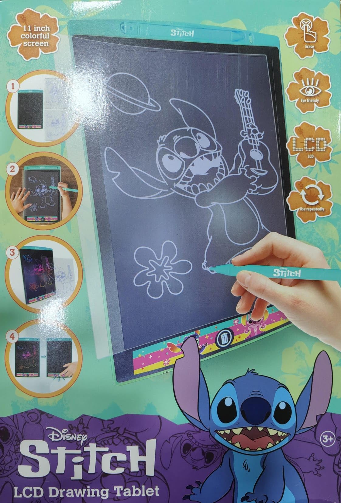 Disney Lilo & Stitch Tablero de Escritura LCD 11 Pulgadas Pizarra Mágica con Bolígrafo