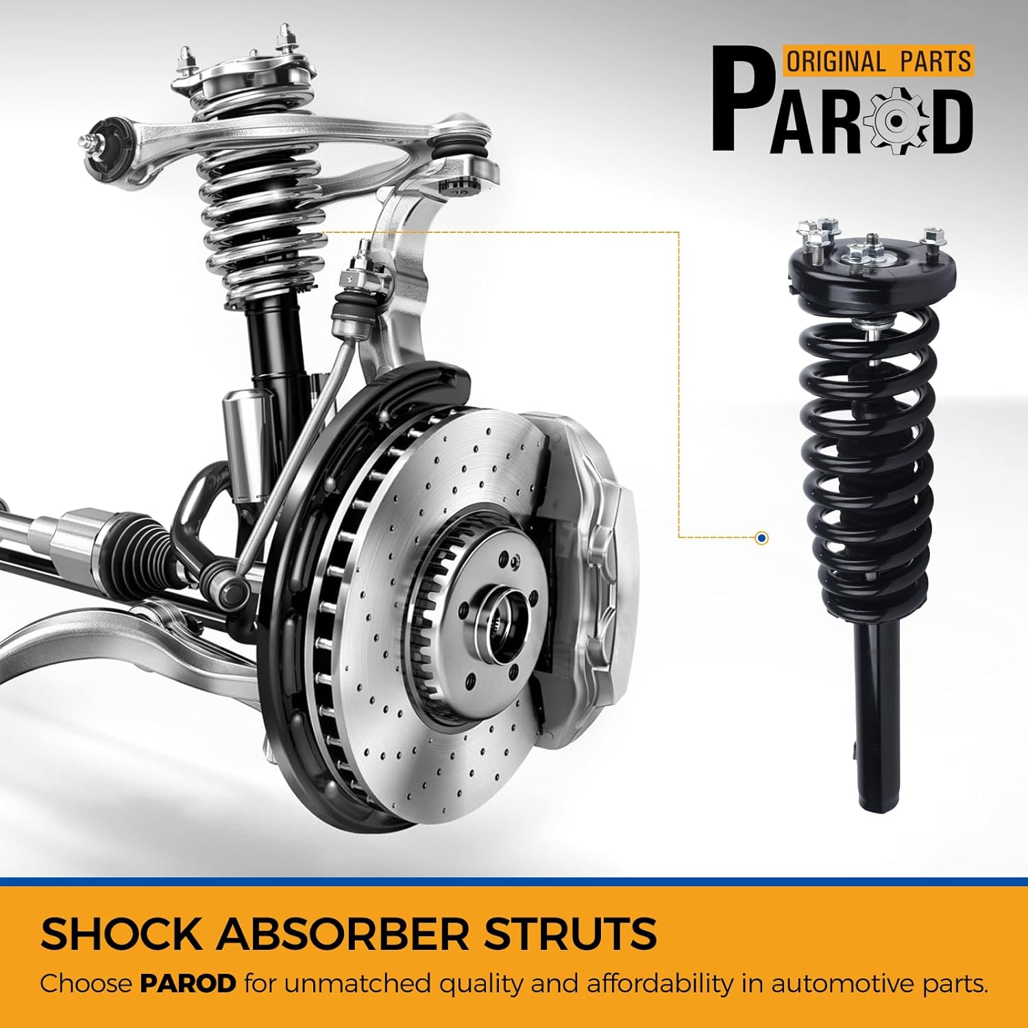 PAROD Shock Absorber Strut Fit for Honda Accord 2003 2004 2005 2006 2007 Front w/Coil Spring Assembly #172123L 172123R Passenger & Drive Side
