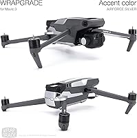 Vista 5 de WRAPGRADE Adhesivos parciales para DJI Mavic 3 Mavic 3 Classic Accent Color (AIRFORCE SILVER)