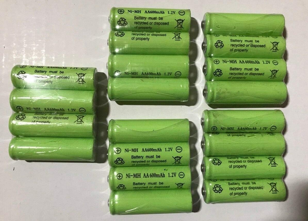 20-Pieces Size 1.2V AA(300/600/800mAh) Or AAA (600mAh/800mAh) and Ni-Cd/Ni-MH Rechargeable Battery for Solar Light and Solar Devices (1.2v AA 800 mAh Ni-MH)