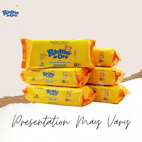 Miniatura 2 de Ricitos de Oro Toallitas para bebé, toallitas recargables de manzanilla y aloe vera, hidratan y limpian al bebé, ligeramente perfumadas,