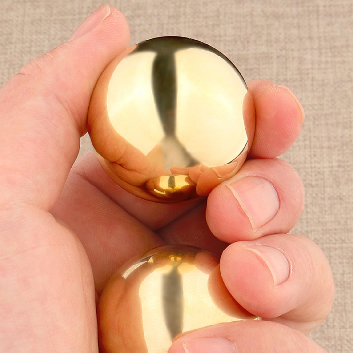 BBAUER palline massaggio pallina antistress palline cinesi 2Pcs Palla per Esercizi in Ottone Palline per Esercizi per Mano Palline Baoding Cinesi Palline per Mano in Metallo