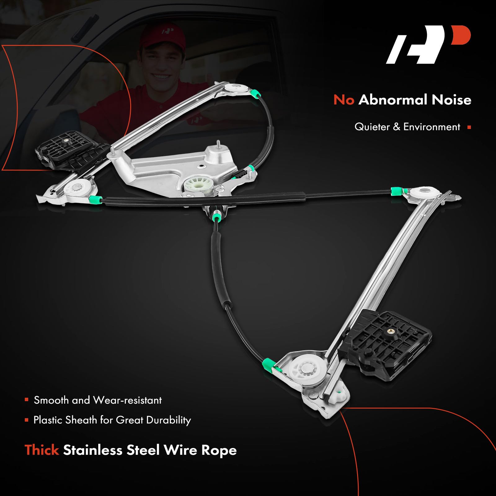 Mustang Power Window Regulator Only; Front Passenger Side (10-14