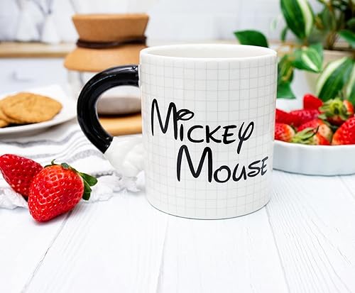 Miniatura 5 de Silver Buffalo Mickey - Taza de cerámica con mango en forma de mano, 20 onzas