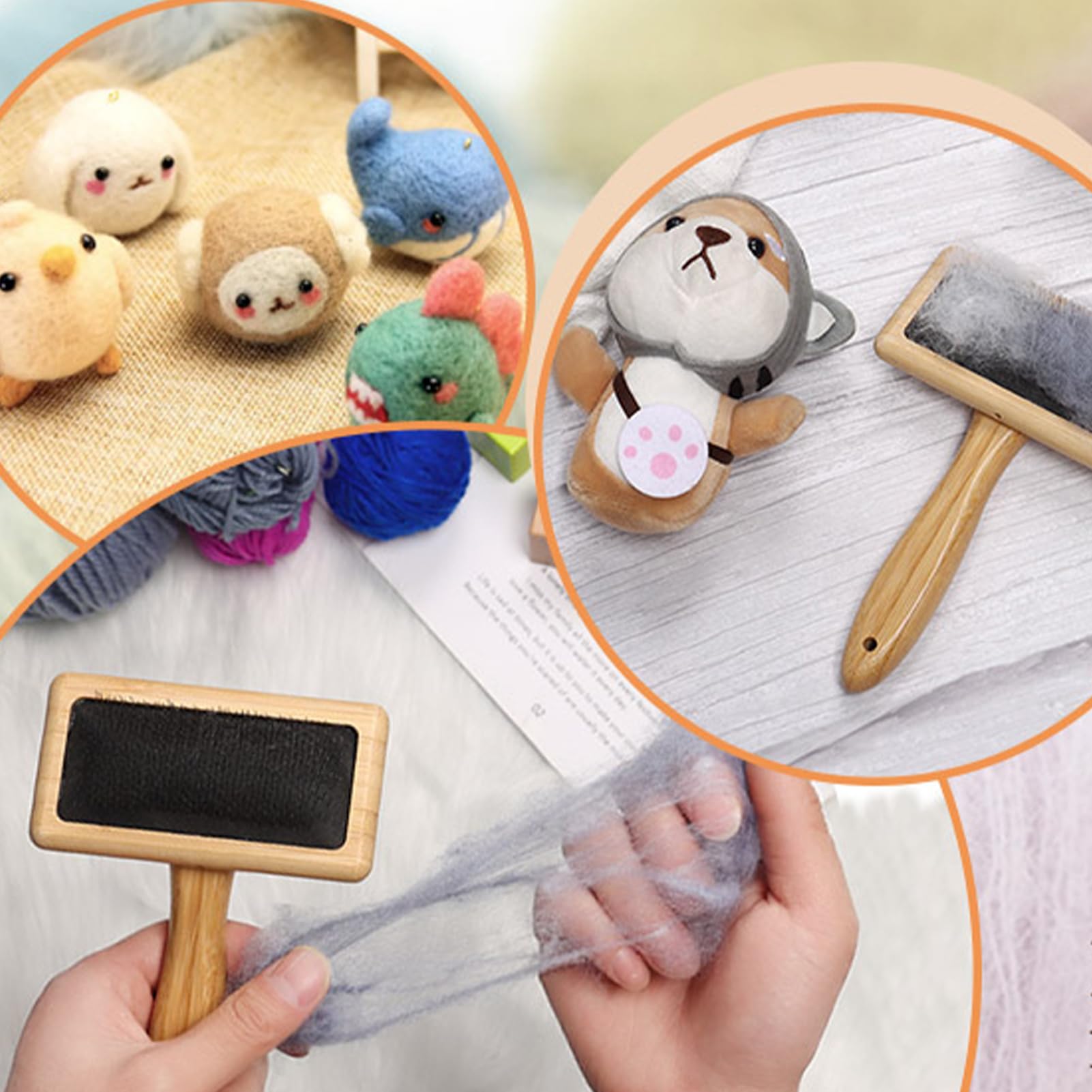 Brosse à carder la laine Ouvre-Fibre Multifonction Ergonomique À Peignage