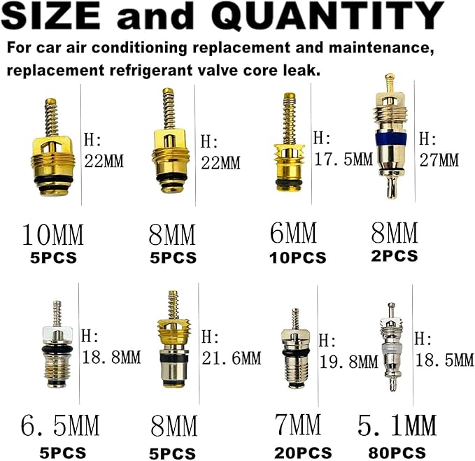 Kit de 134 Piezas para Válvulas de Aire Acondicionado de Auto miniatura 2