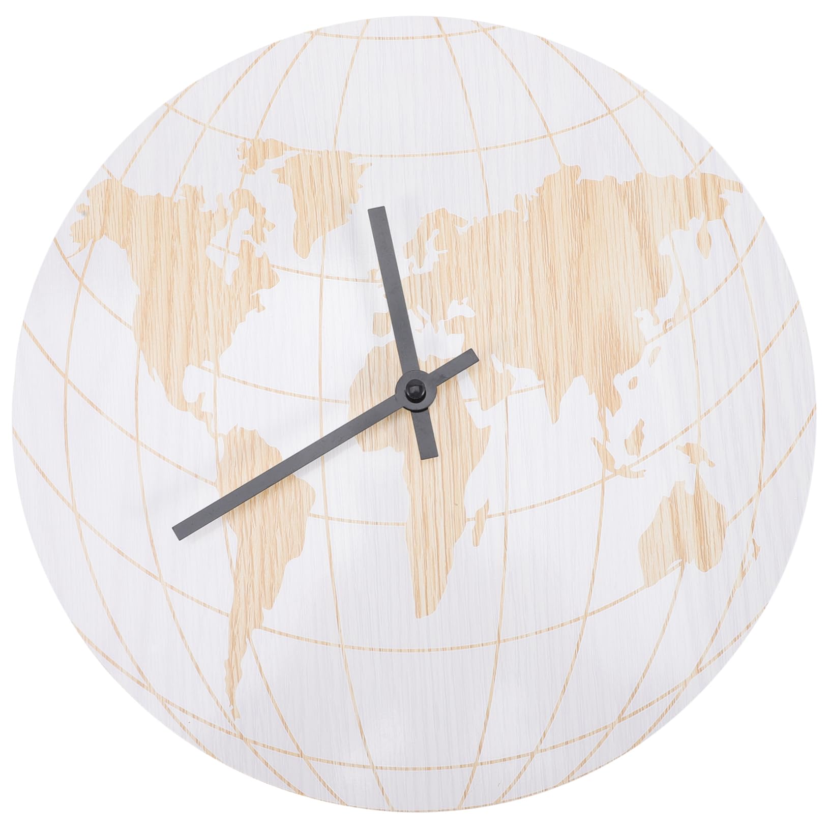 Horloge vintage avec carte du monde rétro et mécanisme silencieux pour décoration de salon