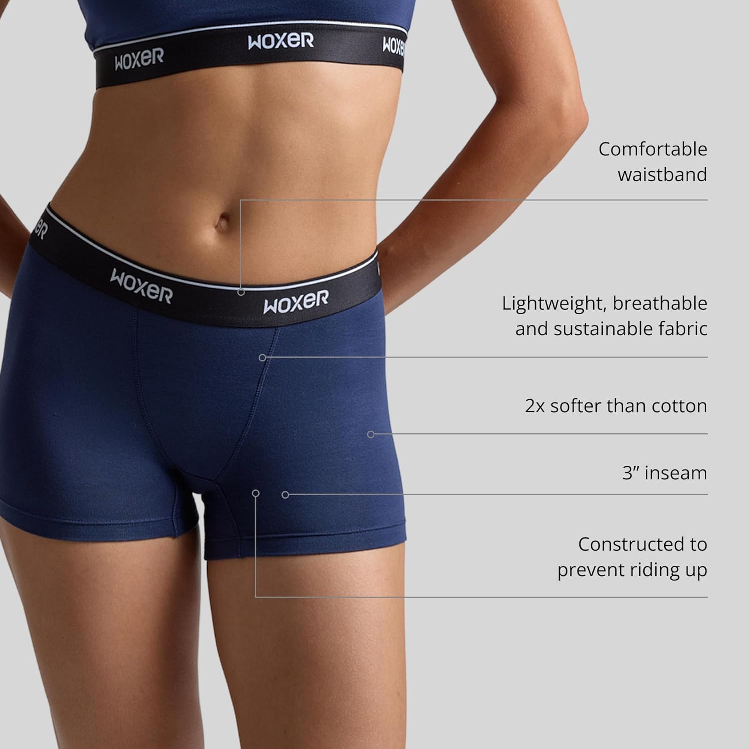 Woxer Womens Boxers - Star 3" Boy Shorts Underwear for Women - Boxer Briefs - Image 4