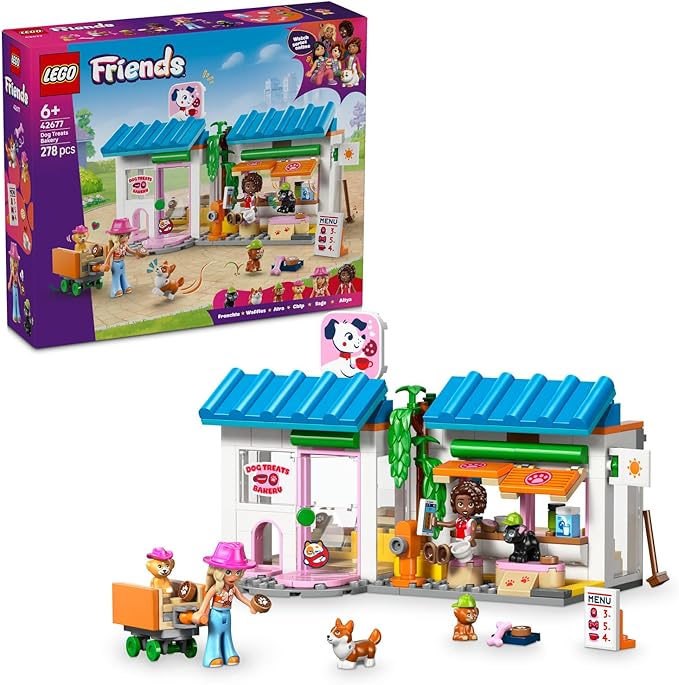 LEGO Friends Köpek Ödülleri Pastanesi 42677 – 6 Yaş ve Üzeri Çocuklar için Aliya ve Sage Mini Bebekleri ile 4 Oyuncak Köpek İçeren Yaratıcı Oyuncak Yapım Seti, Eğlenceli Hediye Fikri (278 Parça)