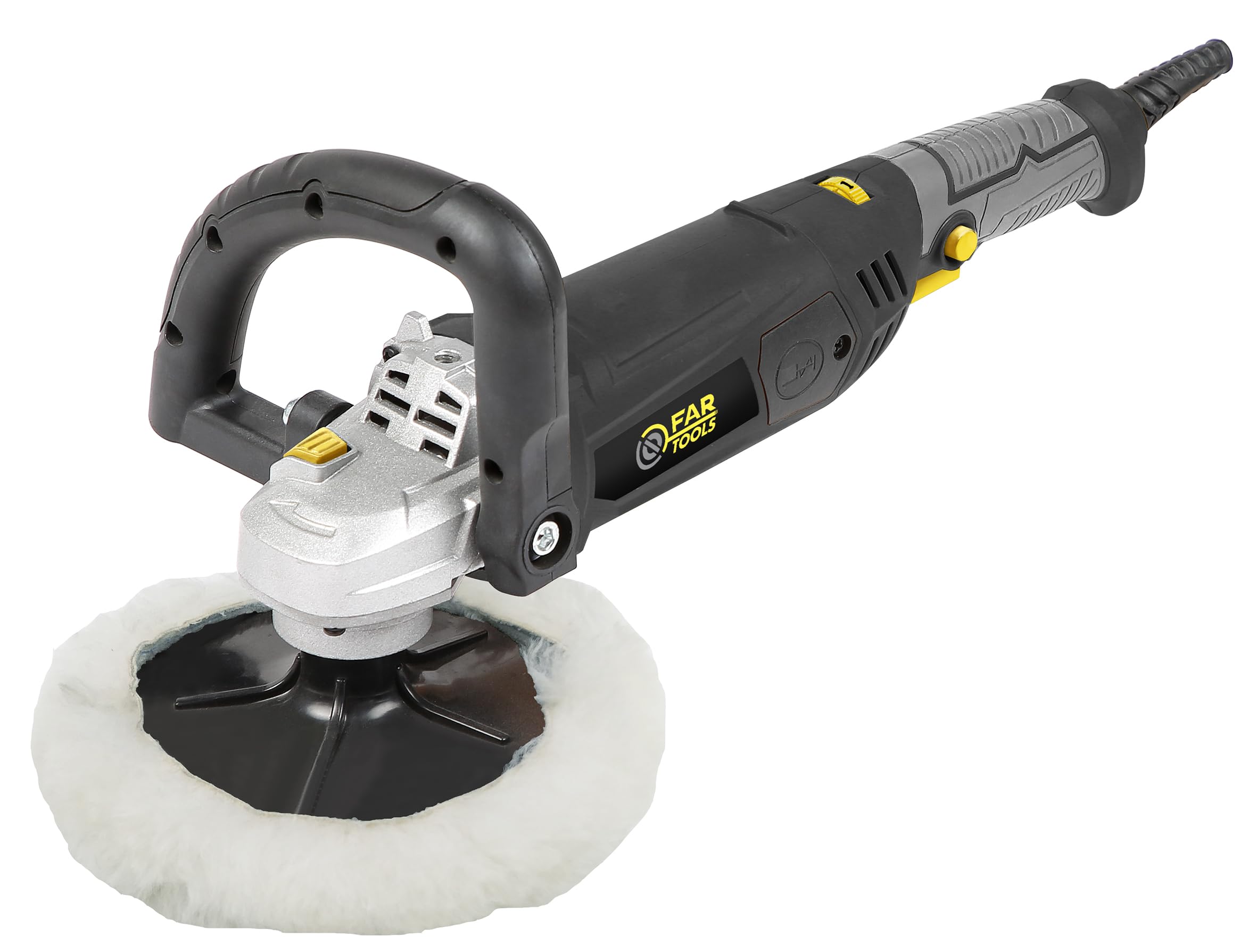 Fartools Polisseuse/​lustreuse 1500W Ø180mm, vitesse 0-​3200tr/​min, poignée orientable +/- 90° et ergonomique, mallette + bonnette + éponge