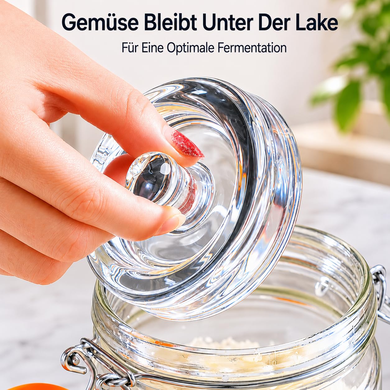 Fermentiergläser 2 L Glas-Fermentierset mit Airlock und Gewichten 2er-Set