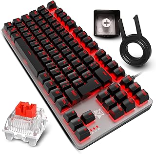Teclado Gamer Mecânico PC Computador Adamantiun Mini Shuriken Tkl Switch Red Led Vermelho ABNT2 Double Injection
