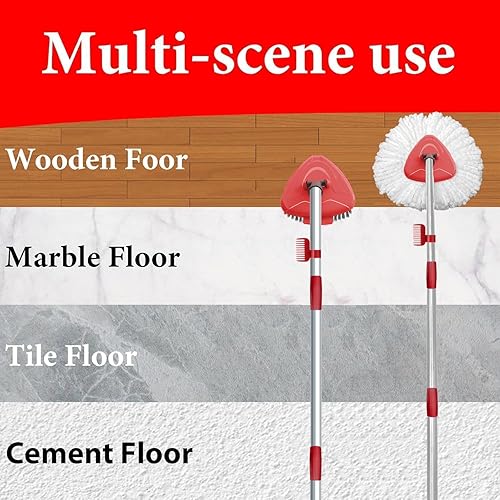 Miniatura 4 de Paquete de 4 cabezales de repuesto para trapeador giratorio O Cedar 1 tanque, mango de trapeador de 30 a 58 pulgadas y base de trapeador compatible