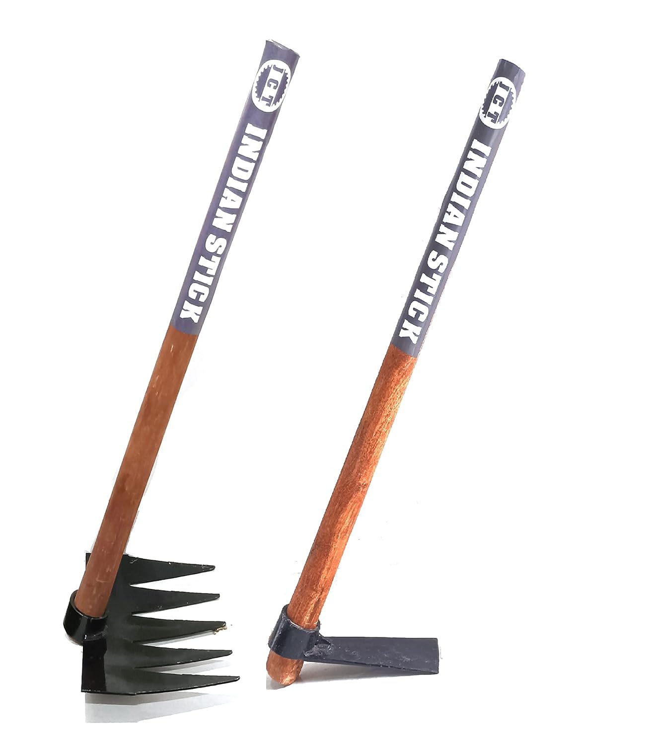 JCT Pack of 2 Garden Tool Garden RAKE with Wooden Handle 70CM and