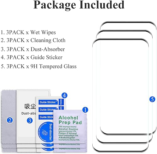 Miniatura 6 de AKABEILA Paquete de 3 protectores de pantalla para Huawei Mate 20 Pro HD Película protectora de vidrio templado, dureza 9H, compatible con casos,
