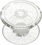 PopSockets Translucent Phone Grip with Expanding Kickstand, PopSockets for Phone, Adhesive Grip, Translucent PopGrip - Clear Glitter Silver