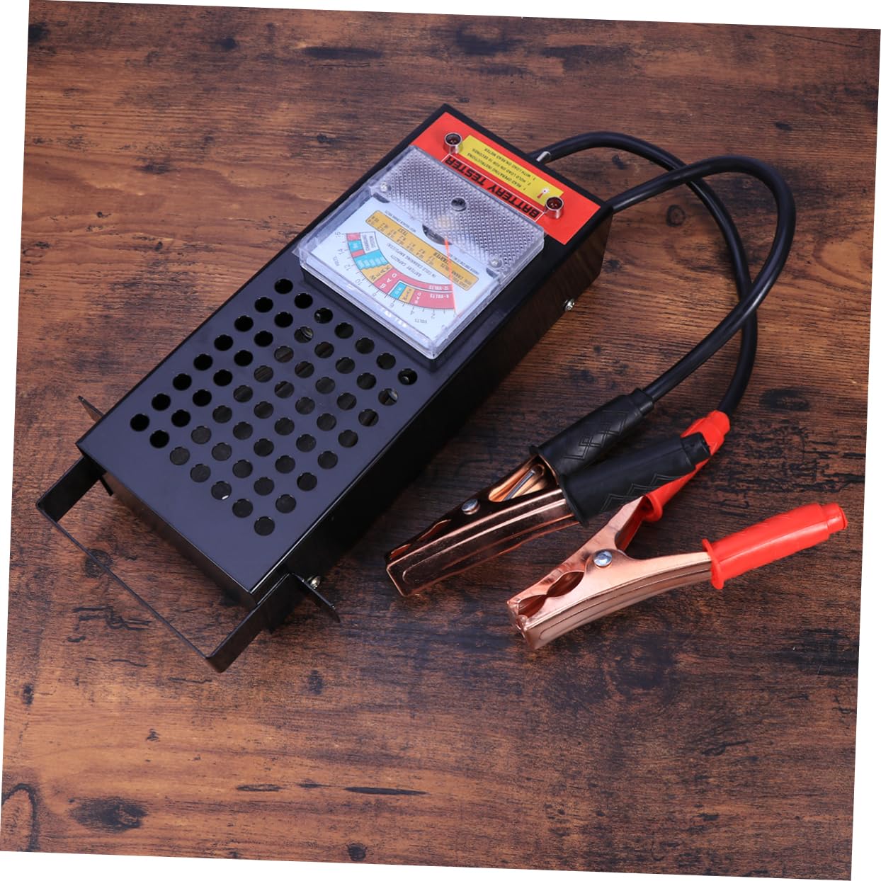 Comprobador de Batería 6-12v 100 Acero Inoxidable Negro | Prueba de Carga 100 Amperios, con Interruptor Superior de Palanca, para Motor de Arranque y Coche