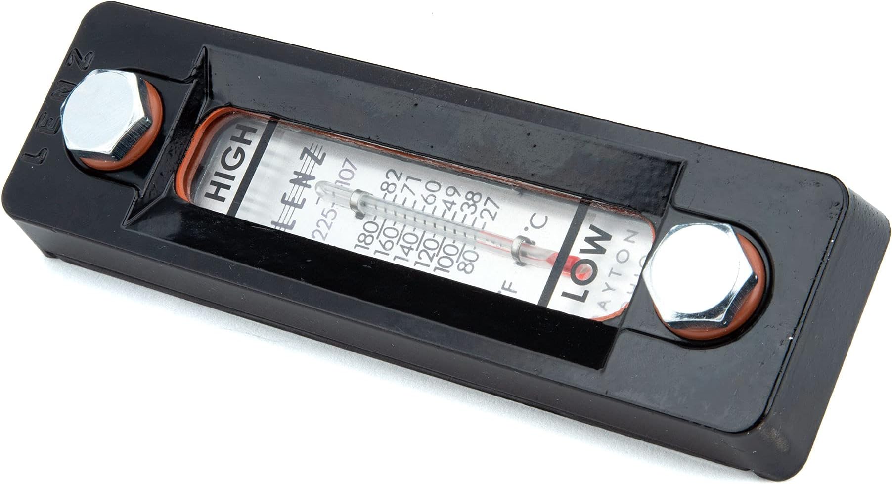 Lenz T-550-5 Hydraulic Tank Level Gauge with Temperature Display - 5-Inch Mounting - Dual Function Fluid Level Indicator and Thermometer, 200°F Max, Industrial Grade Polyamide Construction