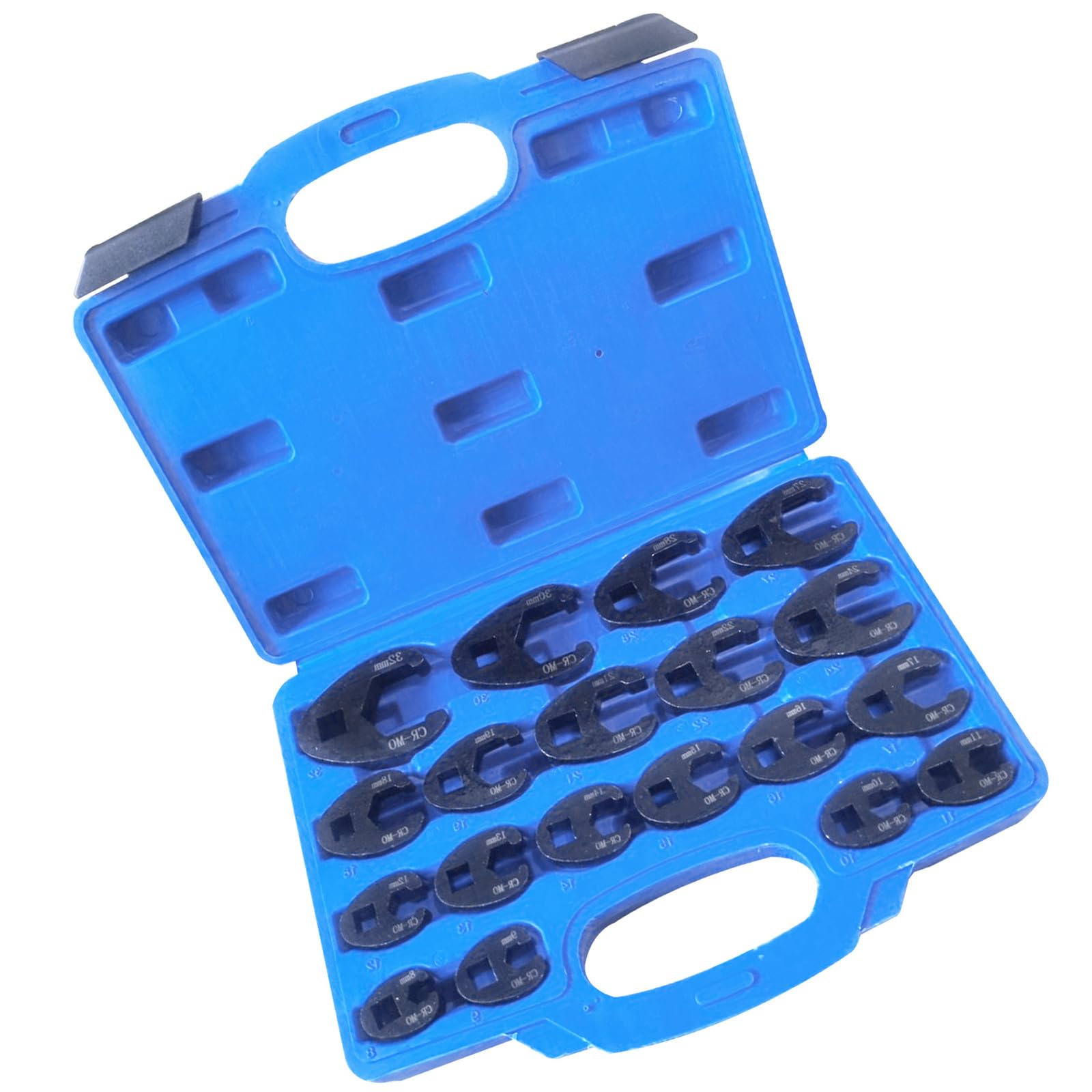 YHAILI 19/15Piece Open End Wrench Set Metric Crowfoot Wrench For Automotive Repair Mechanical Maintenance With Storage Case