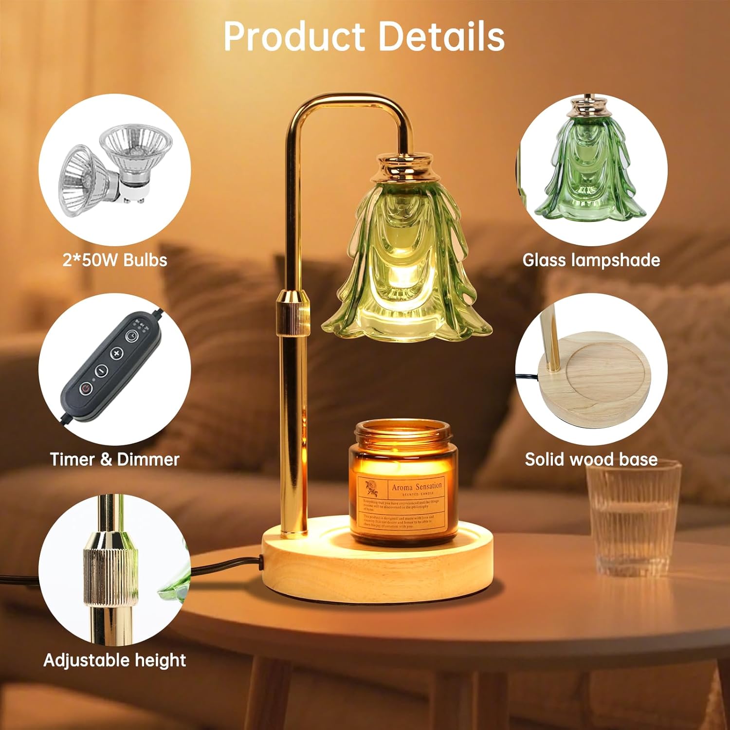 Gyertyamelegítő lámpa felülnézet