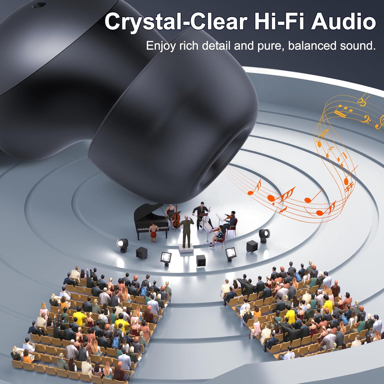 2026 Sleep Earbuds Bluetooth 6.0 in Ear, Mini Sleep Headphones with Sleep Monitor and APP, Small Earplugs for Side Sleepers, 48H Playtime Sleep Earphones with Sleep Mode, Personal Alarm, Black - Image 7