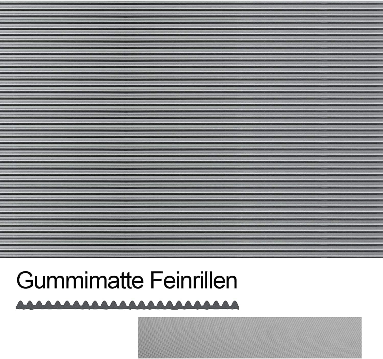 Floordirekt Gummiläufer Miniripp in Grau | Witterungsbeständig & extrem Abriebfest | Rutschsichere Gummimatte Schutzmatte Bodenmatte | Stärke: 3 mm (100 x 1000 cm)