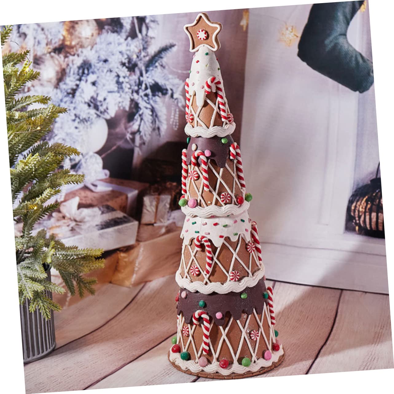 KOMBIUDA Albero di Natale in Plastica Design Candy da Tavolo Decorazione Natalizia Ornamento Natalizio Regali per Feste di Natale Compleanni Riunioni Famiglia